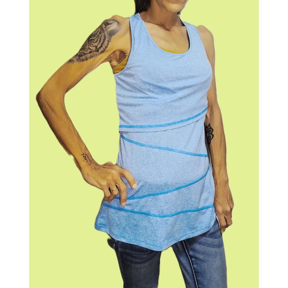 Joymom ~ Bright Blue Maternity Nursing Racerback Tank ~ Small